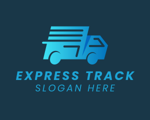 Blue Delivery Van  logo design