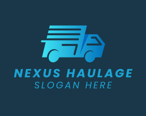 Blue Delivery Van  logo design