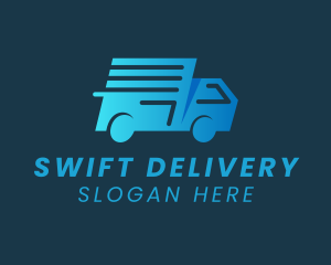 Blue Delivery Van  logo design