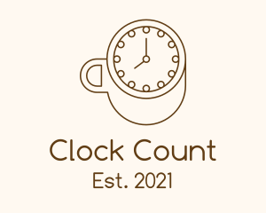 Brown Clock Coffee logo design