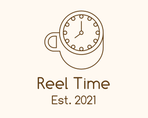 Brown Clock Coffee logo design