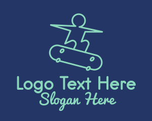Skateboarding Line Art Logo
