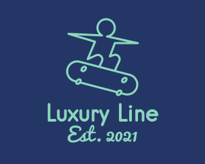 Skateboarding Line Art logo design