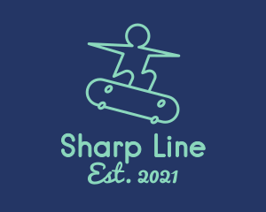 Skateboarding Line Art logo design