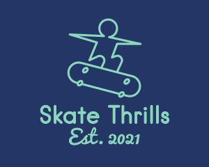 Skateboarding Line Art logo