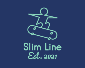 Skateboarding Line Art logo design