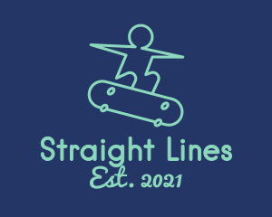 Skateboarding Line Art logo design