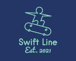 Skateboarding Line Art logo design