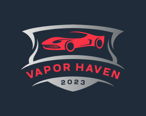 Sports Car Racing Shield Logo