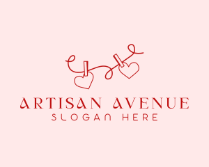 Heart String Valentine logo design