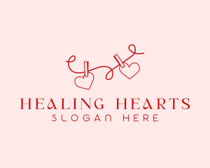 Heart String Valentine logo design