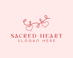 Heart String Valentine logo design