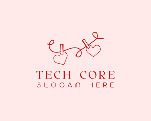 Heart String Valentine logo design