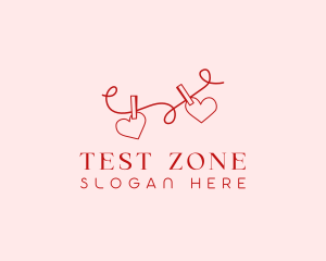 Heart String Valentine logo design