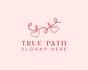 Heart String Valentine logo design