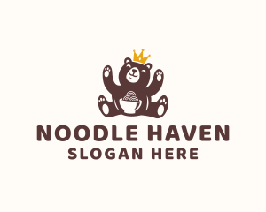 Bear Crown Noodle logo design