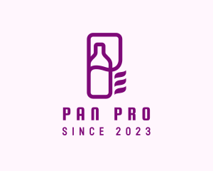 Letter P Wine Bottle logo design