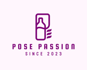 Letter P Wine Bottle logo design