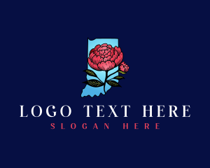 Indiana Peony Flower logo