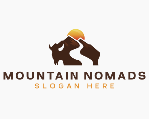 Bison Mountain Hiking logo design