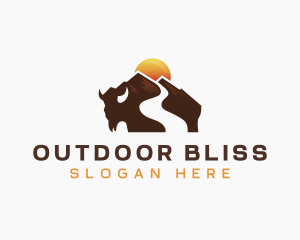 Bison Mountain Hiking logo design