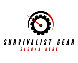 Automotive Speedometer Cogwheel logo design