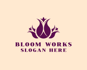 Purple Tulip Bouquet  logo design