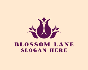 Purple Tulip Bouquet  logo design