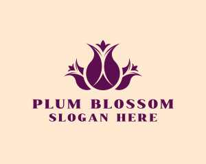 Purple Tulip Bouquet  logo design