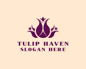 Purple Tulip Bouquet  logo design