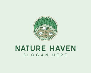 Outdoor Forest Campsite logo design