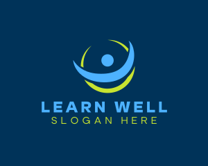 Wellness Yoga Person logo design