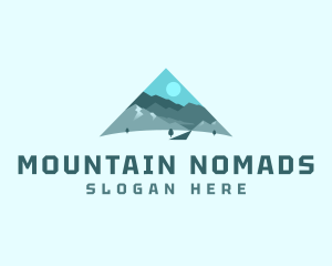 Triangle Alpine Mountain logo design