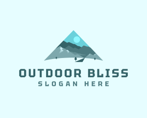 Triangle Alpine Mountain logo design