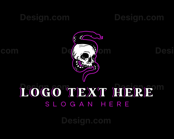 Snake Skull Horror Logo