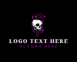 Snake Skull Horror Logo