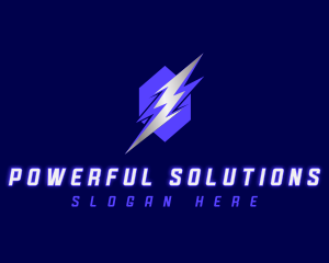 Electric Thunder Lightning logo design