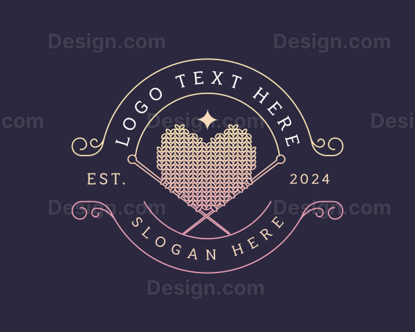 Heart Knitting Crochet Logo