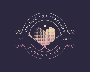 Heart Knitting Crochet logo design