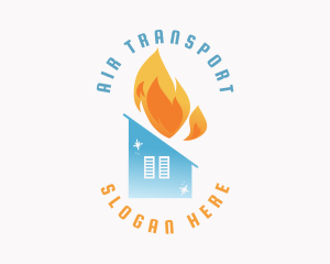 Heating Cooling House logo design