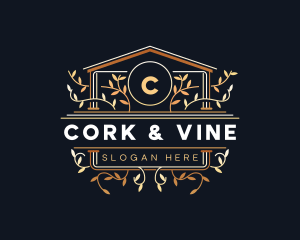 Luxury Floral Vineyard logo design