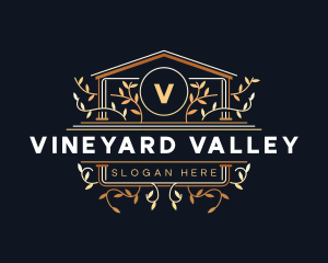 Luxury Floral Vineyard logo design