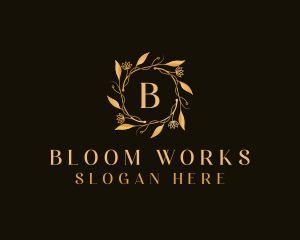 Luxury Wreath Flower logo design