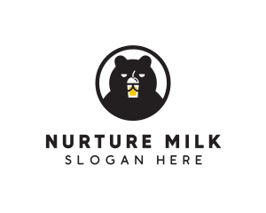 Bear Milk Tea  logo design