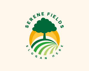 Farm Field Tree logo design