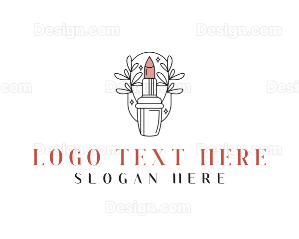 Beautician Styling Lipstick Logo