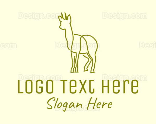 Deer Doe Animal Line Art Logo