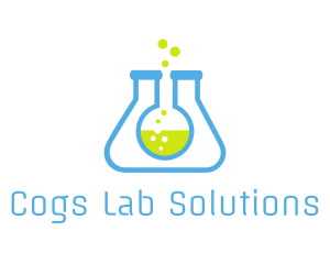 Science Lab Flasks logo design