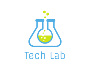 Science Lab Flasks logo design