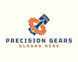 Piston Gear Mechanic logo design